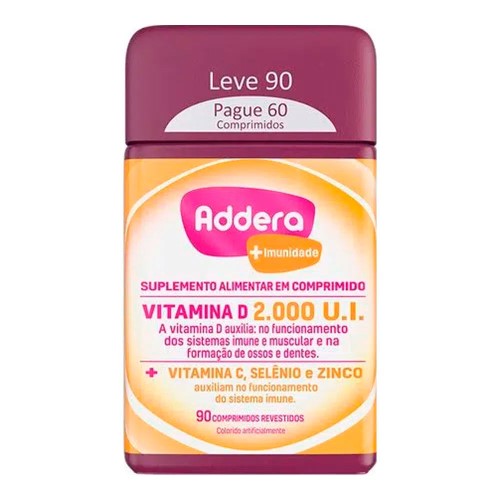 Addera + Imunidade 2000ui Vitamina D Com 90 Comprimidos