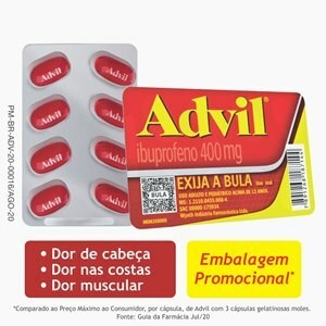 Advil Extra Alivio Ibuprofeno 400mg 8 Cápsulas
