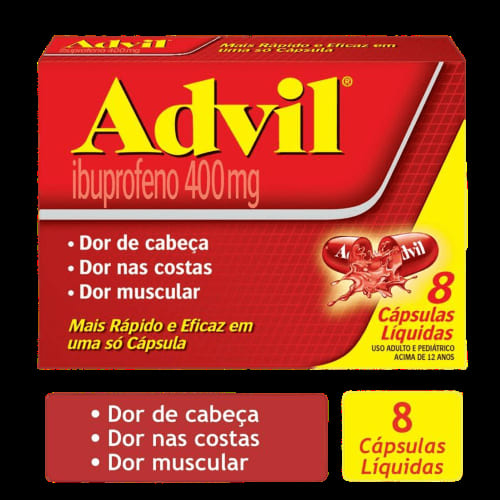 Advil Extra Alívio 400 Mg 8 Cápsulas