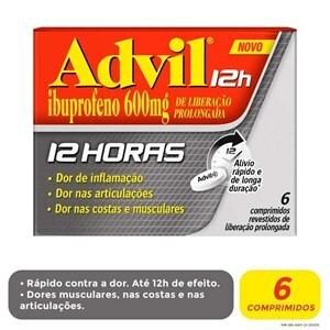 Advil 12h 600mg Cartela Com 6 Comprimidos