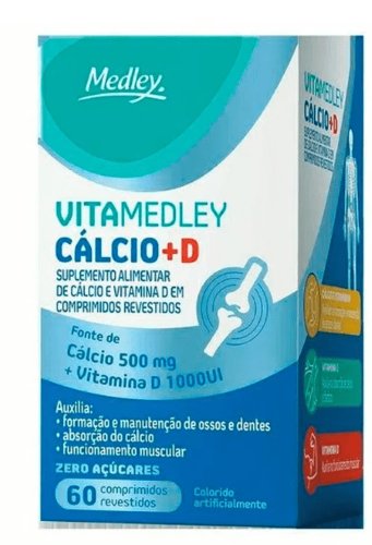 Suplemento Alimentar Cálcio + Vitamina D Vitamedley Com 60 Comprimidos