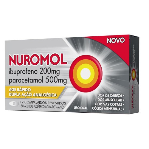 Nuromol Ibuprofeno 200mg + Paracetamol 500mg 12 Comprimidos