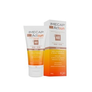 Protetor Solar Facial Imecap Actsun Fps60 Cor Médio 50g