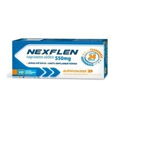 Nexflen 550mg - Naproxeno Sódico - 10 Comprimidos