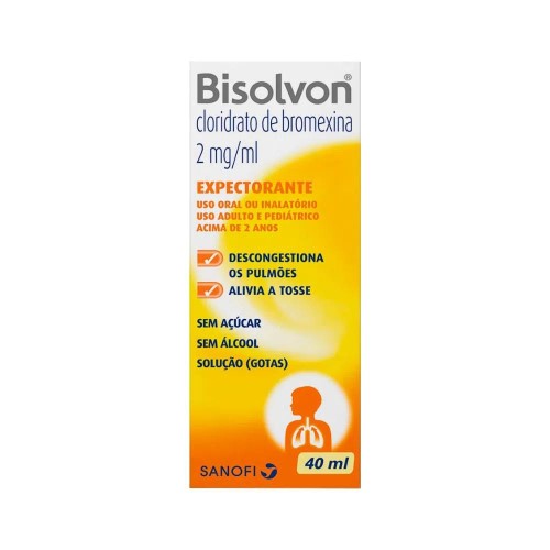 Bisolvon 2mg/Ml - Cloridrato De Bromexina - Gotas 40ml